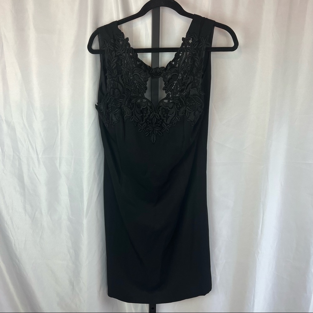 Scott McClintock Vintage Little Black Dress with Lace and Mesh Detailing, sz 14